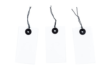 Blank paper label or cloth tag set isolated