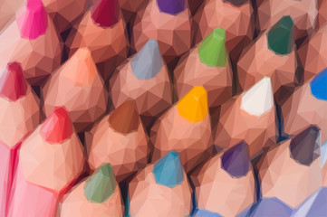 multicolored pensils close up