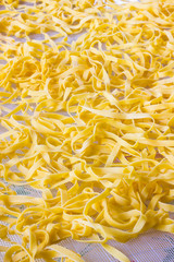 Drying real tagliatelle Emiliane