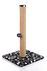 Cat scratching post on a white  background