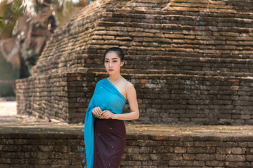 Beautiful girl  in national Laos costume.