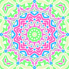 Glass vitrage mosaic kaleidoscopic seamless pattern