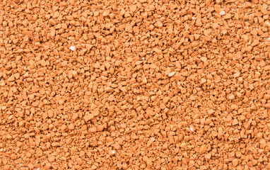 Top view of instant coffee grains.