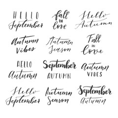 Fototapeta na wymiar Hello autumn lettering.
