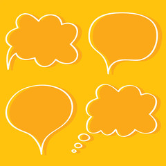 Doodle speech baubles with orange background