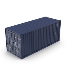 Cargo container on the white 3D Illustration