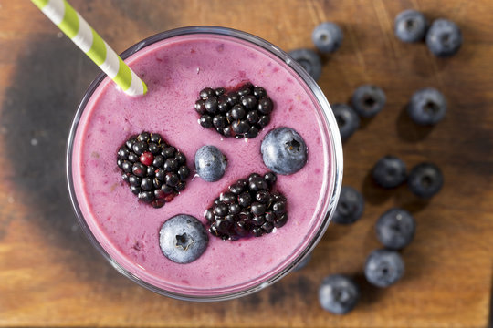Blueberry and blackberry smoothie