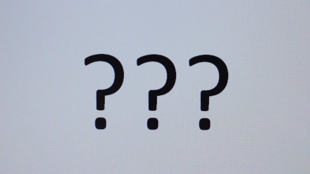 Somebody prints question mark on a computer