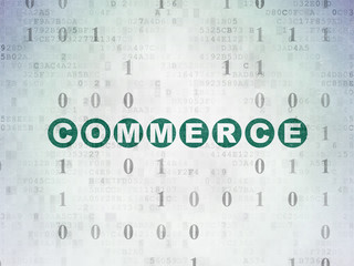 Finance concept: Commerce on Digital Data Paper background