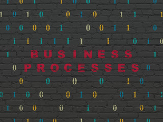 Finance concept: Business Processes on wall background