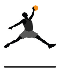 Fototapeta na wymiar Basketball Player silhouette