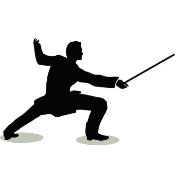 recommend clip art: man silhouette in Still Pose Fencer