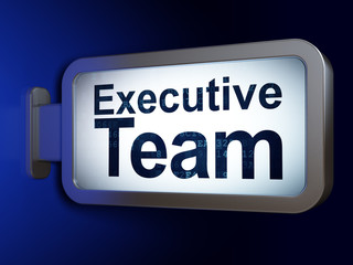Finance concept: Executive Team on billboard background