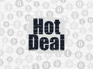 Business concept: Hot Deal on wall background