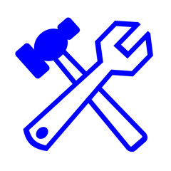 Hammer and wrench it is isolated on a white background