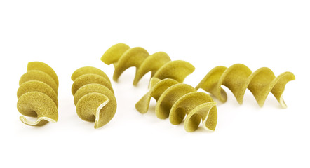 Raw Green Spiral Pasta