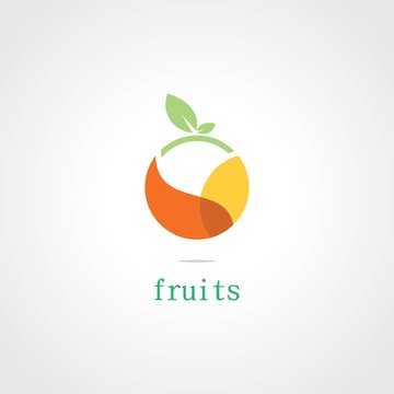 circle fruits plant logo