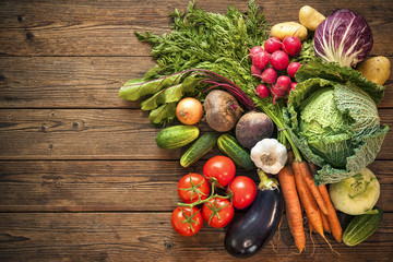 Assortment of the fresh vegetables