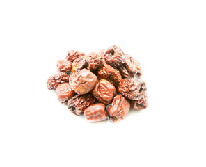 dry chinese monkey apples on white background