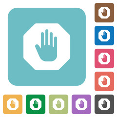 Flat stop sign icons