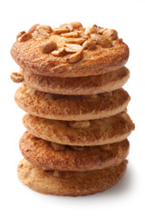 Stack of cookies isolated on white background