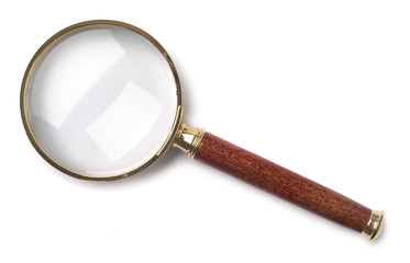 Naklejka premium Magnifying glass isolated on white background
