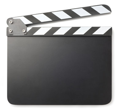 Movie clapper isolated on white background