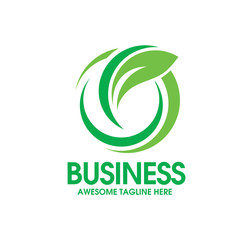 circle green leaf ecology nature element vector icon.  leaf logo and abstract organic leaf logo.