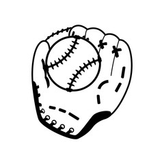 ball glove baseball sport competition game hobby icon. Flat and Isolated design. Vector illustration