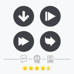 Arrow icons. Next navigation signs symbols.