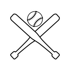 ball bat baseball sport competition game hobby icon. Flat and Isolated design. Vector illustration
