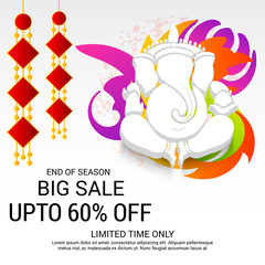 Ganesha chaturthi festival greeting card.