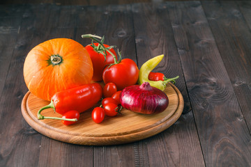 Harvest. Healthy food: fresh ripe vegetables