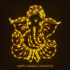 Ganesha chaturthi festival greeting card.