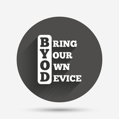 BYOD sign icon. Bring your own device symbol.