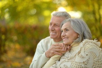 Senior couple in autumn park