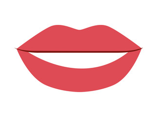 mouth lips teeth cartoon female sexy part body con. Flat and isolated design. Vector illustration