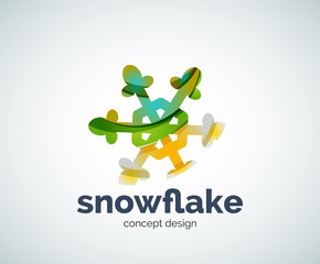 Vector Christmas snowflake logo template