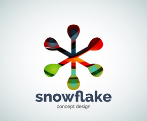 Vector Christmas snowflake logo template