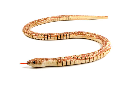 Snake models made ​​of wood