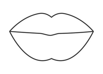 mouth silhouette lips cartoon female sexy part body con. Flat and isolated design. Vector illustration