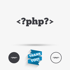 PHP sign icon. Programming language symbol.