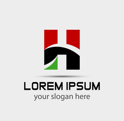 Logo H Letter company vector design template
