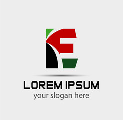 Logo E Letter company vector design template

