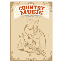 Musician playing guitar.Country music festival background for te