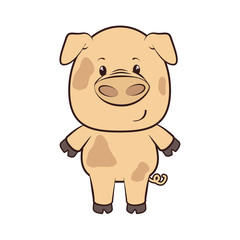 Obraz na płótnie Canvas pig animal cartoon