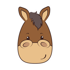 horse  face animal cartoon