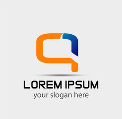 Fototapeta premium Letter q Vector elegant alphabet symbol 