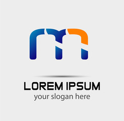 Letter m Vector elegant alphabet symbol 
