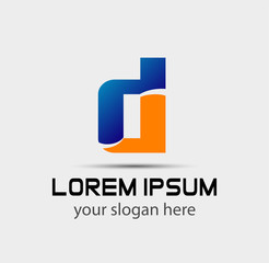 letter D logo template. Abstract icon
